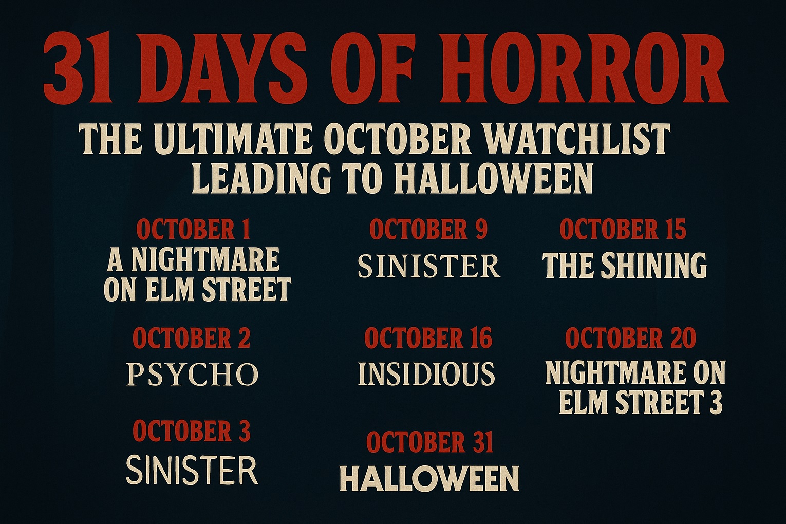 31 days of horror