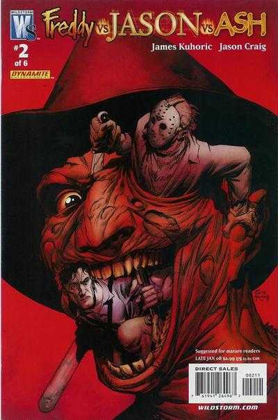 Freddy Krueger, Jason Voorhees and Ash Williams representing the abandoned Freddy vs. Jason vs. Ash movie crossover