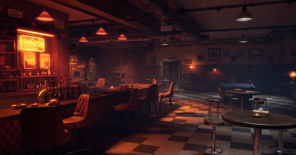 East Haddonfield and the Rabbit in Red Lounge in IllFonic’s Halloween: The Game, based on John Carpenter’s 1978 horror classic.