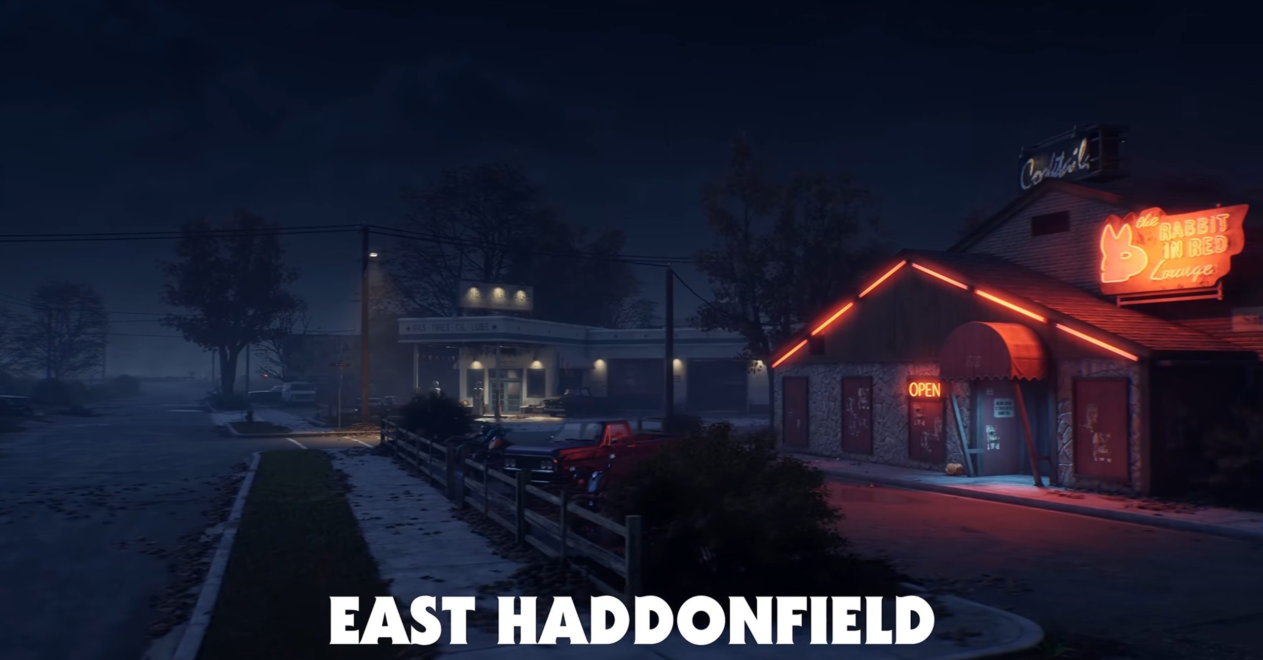 East Haddonfield and the Rabbit in Red Lounge in IllFonic’s Halloween: The Game, based on John Carpenter’s 1978 horror classic.
