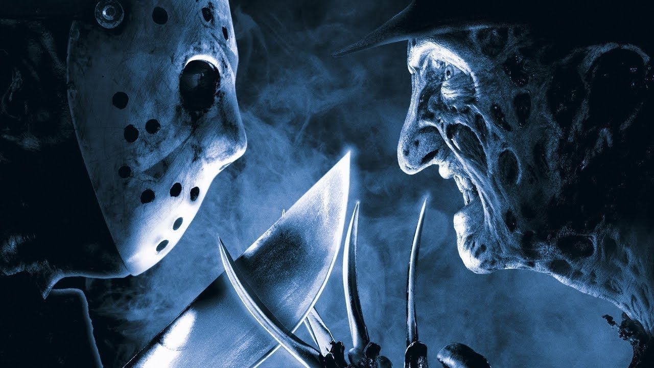 Freddy Krueger, Jason Voorhees and Ash Williams representing the abandoned Freddy vs. Jason vs. Ash movie crossover