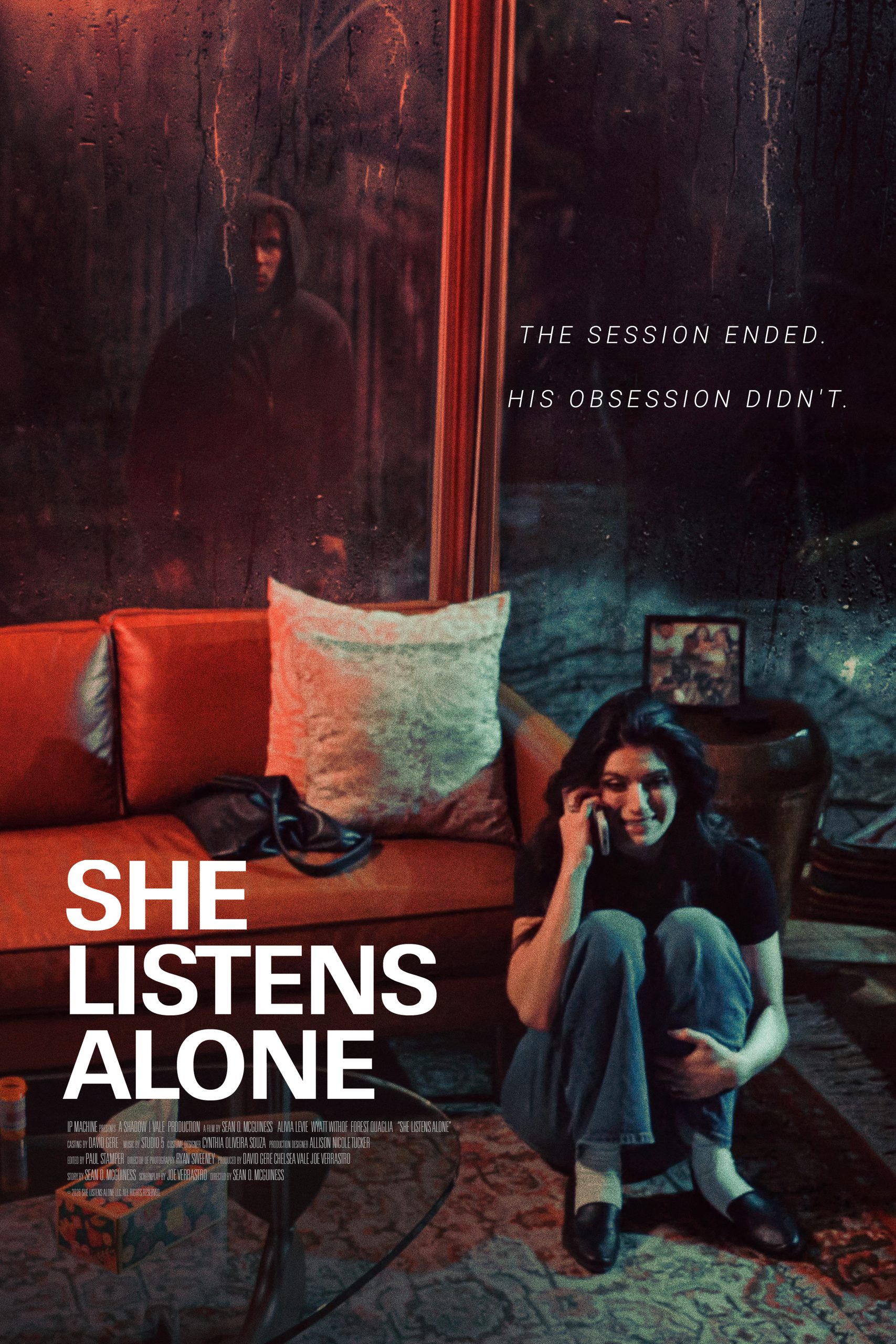 Alivia Levie as therapist Sabrina in the psychological stalker thriller She Listens Alone
