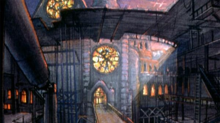 Concept of Vincent Ward’s unmade Alien 3, which would have taken place aboard the wooden monastery satellite Arceon
