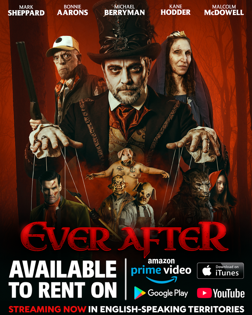 Ever After horror film starring Mark Sheppard, Bonnie Aarons, Michael Berryman, Kane Hodder and Malcolm McDowell