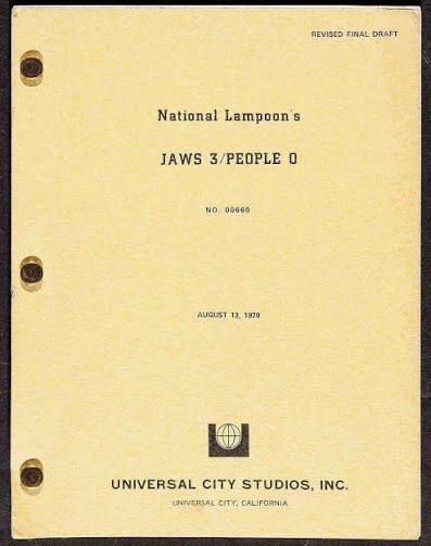 Jaws 3, People 0 artwork representing the abandoned Joe Dante and John Hughes Jaws parody