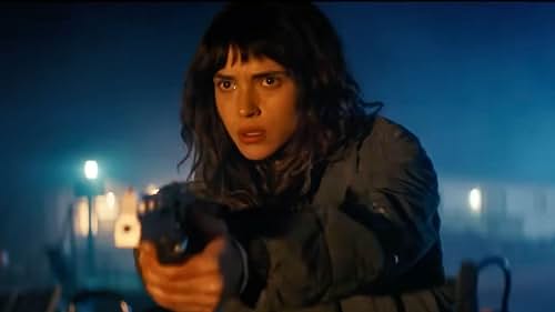 Adria Arjona as Celeste in Adam Wingard's action-horror film Onslaught